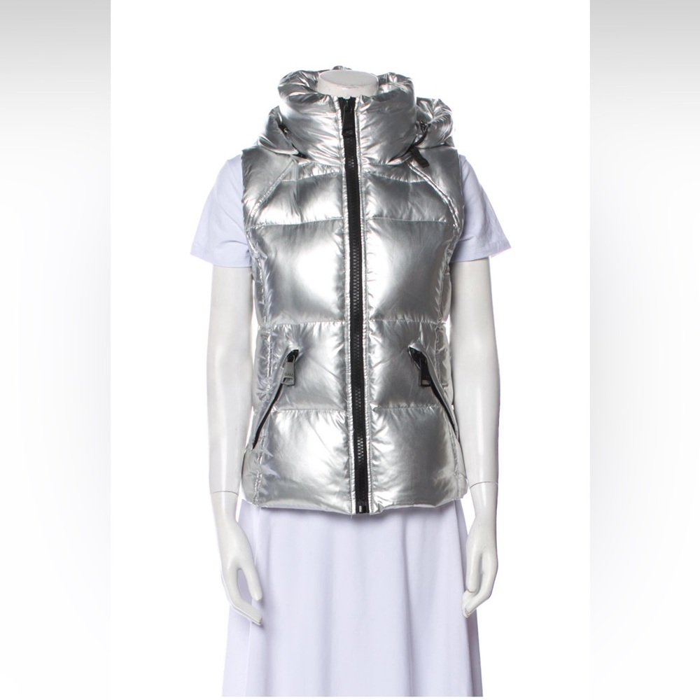 SAM. silver puffer vest, size S